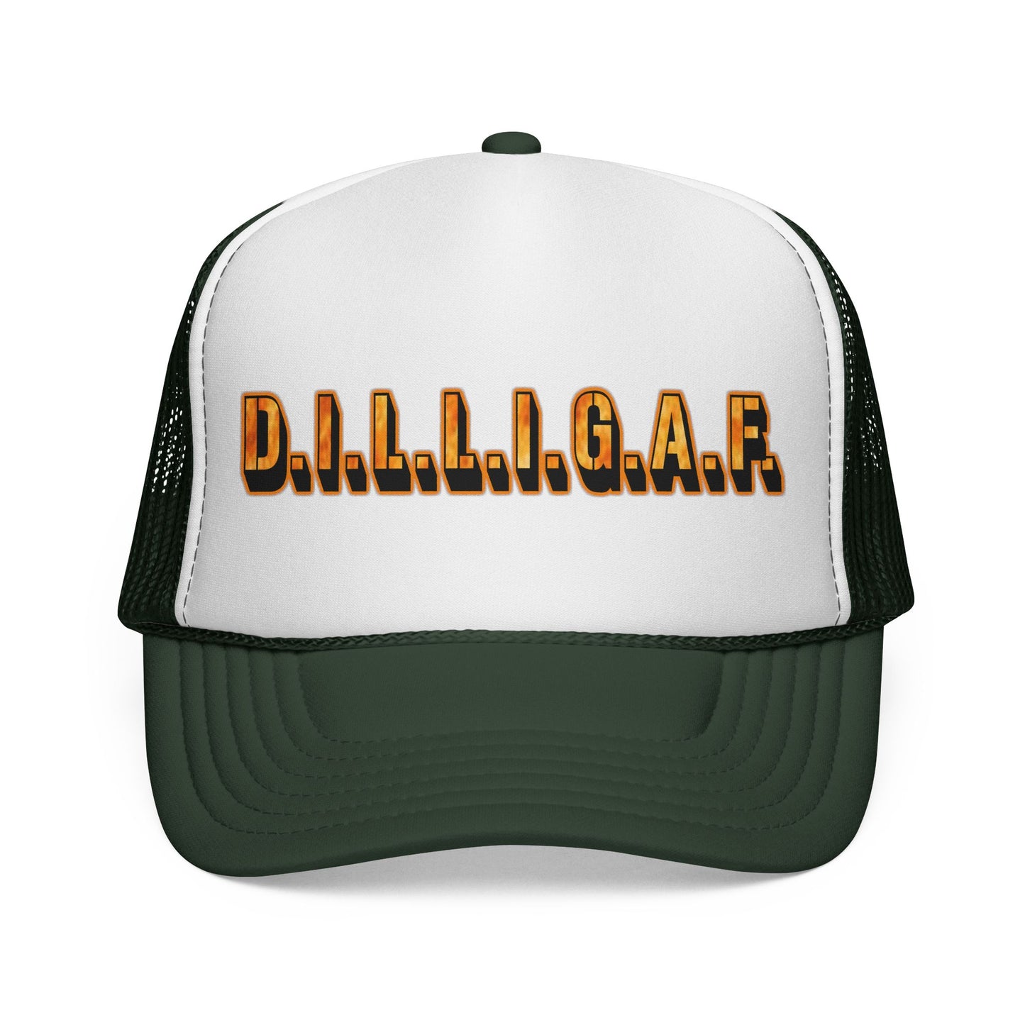 D.I.L.L.I.G.A.F. Trucker Cap — Bold Casual Mesh Back Hat for Everyday Wear