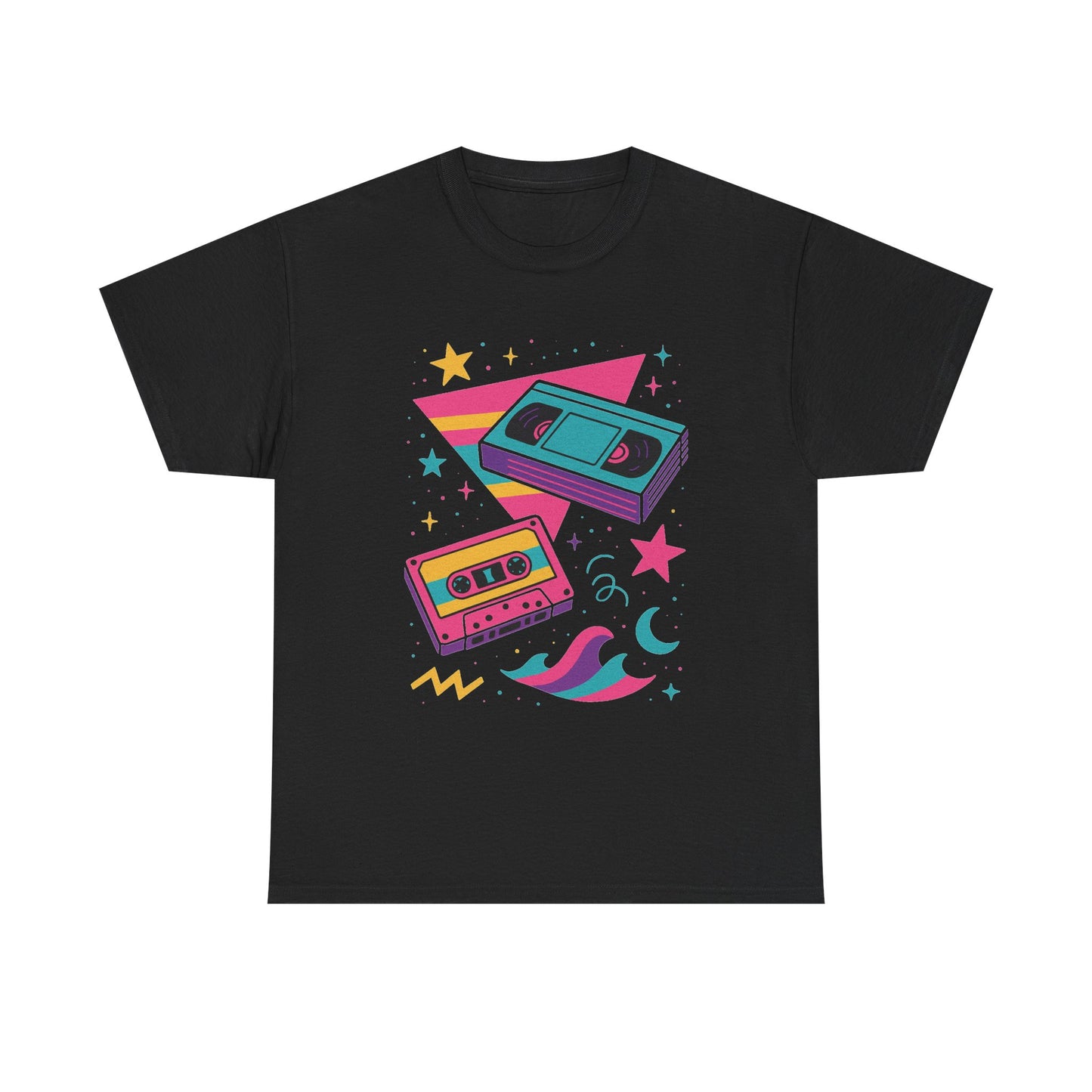 Retro Cassette Tape Tee — 80s Vaporwave Music Graphic T-Shirt