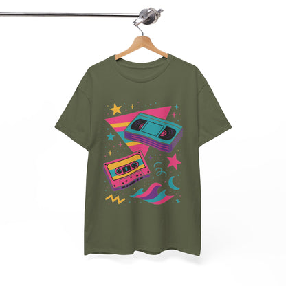 Retro Cassette Tape Tee — 80s Vaporwave Music Graphic T-Shirt