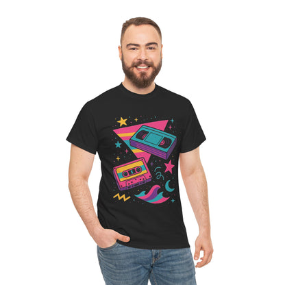 Retro Cassette Tape Tee — 80s Vaporwave Music Graphic T-Shirt