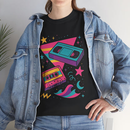 Retro Cassette Tape Tee — 80s Vaporwave Music Graphic T-Shirt