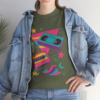 Retro Cassette Tape Tee — 80s Vaporwave Music Graphic T-Shirt
