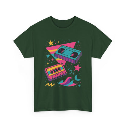 Retro Cassette Tape Tee — 80s Vaporwave Music Graphic T-Shirt