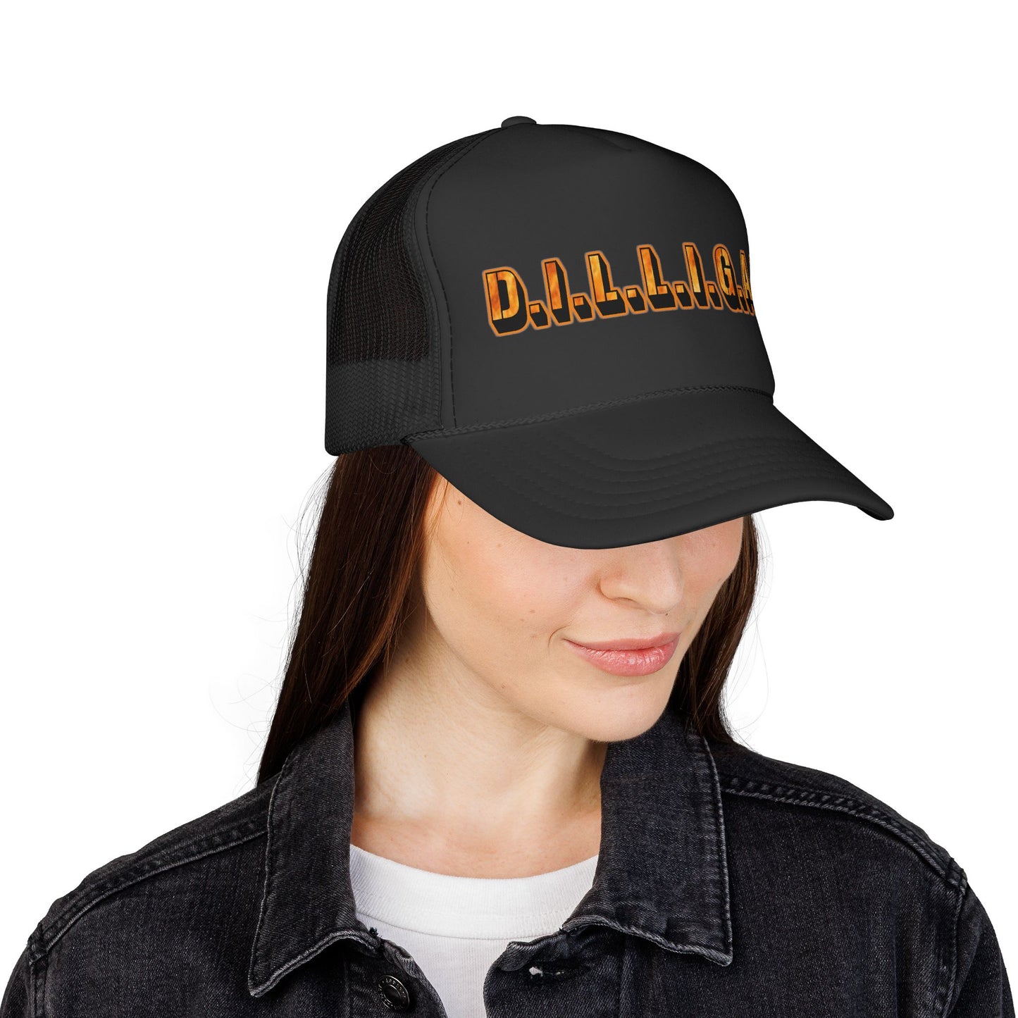 D.I.L.L.I.G.A.F. Trucker Cap — Bold Casual Mesh Back Hat for Everyday Wear