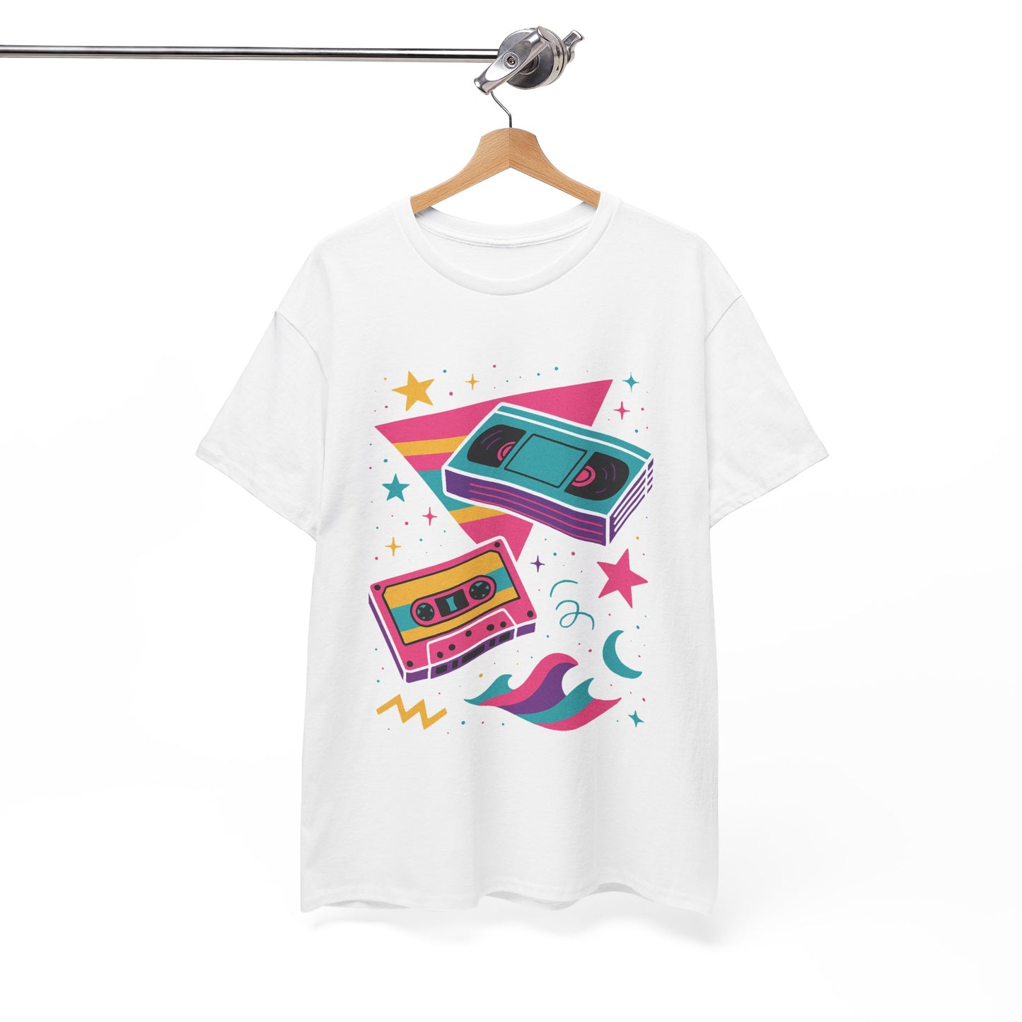 Retro Cassette Tape Tee — 80s Vaporwave Music Graphic T-Shirt