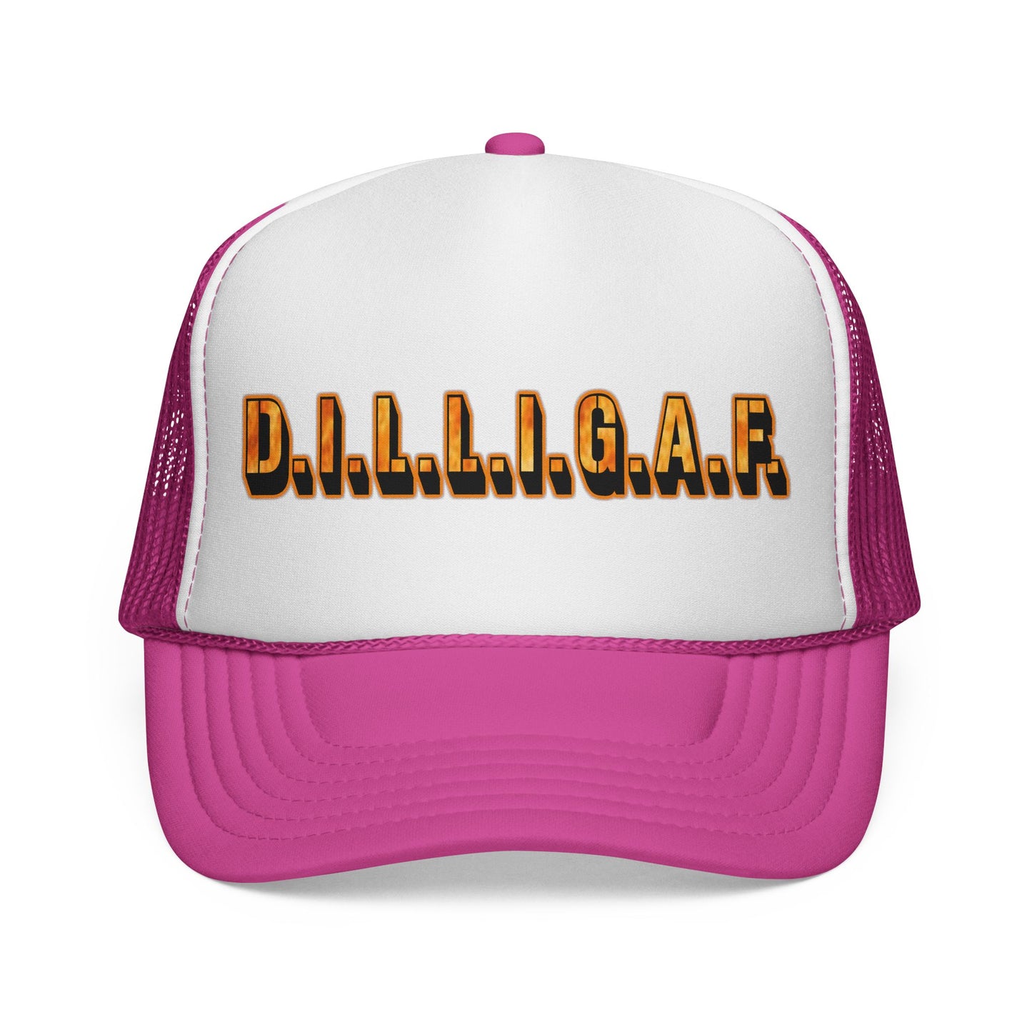 D.I.L.L.I.G.A.F. Trucker Cap — Bold Casual Mesh Back Hat for Everyday Wear