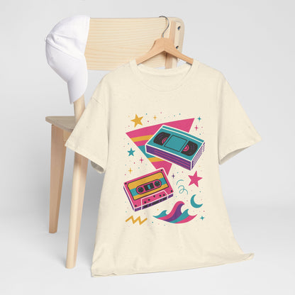 Retro Cassette Tape Tee — 80s Vaporwave Music Graphic T-Shirt