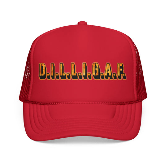 D.I.L.L.I.G.A.F. Trucker Cap — Bold Casual Mesh Back Hat for Everyday Wear