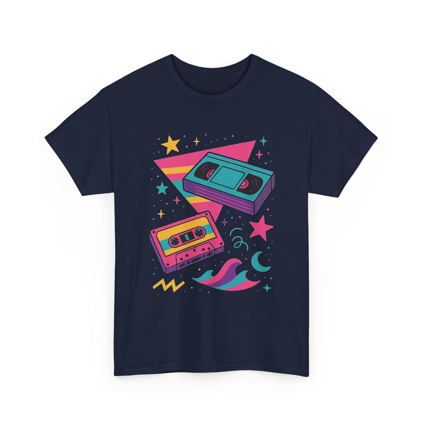 Retro Cassette Tape Tee — 80s Vaporwave Music Graphic T-Shirt