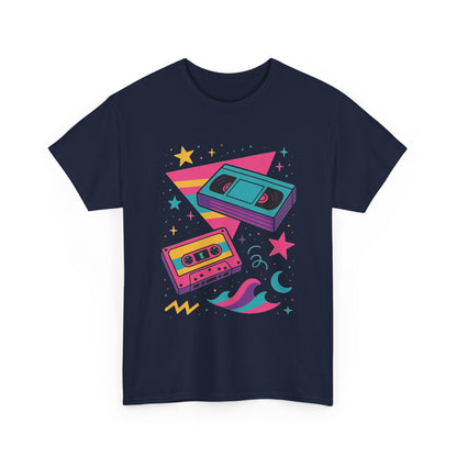 Retro Cassette Tape Tee — 80s Vaporwave Music Graphic T-Shirt
