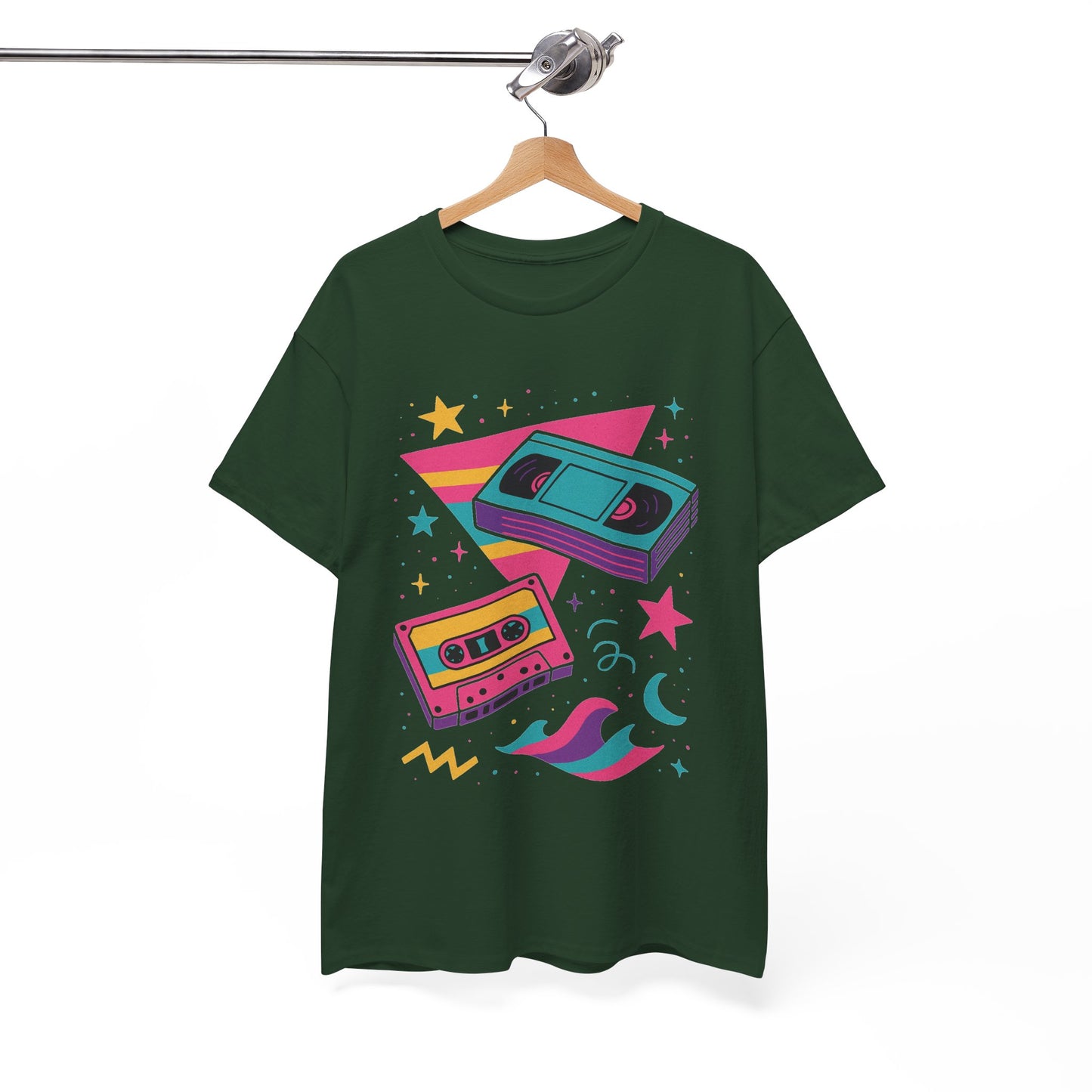 Retro Cassette Tape Tee — 80s Vaporwave Music Graphic T-Shirt