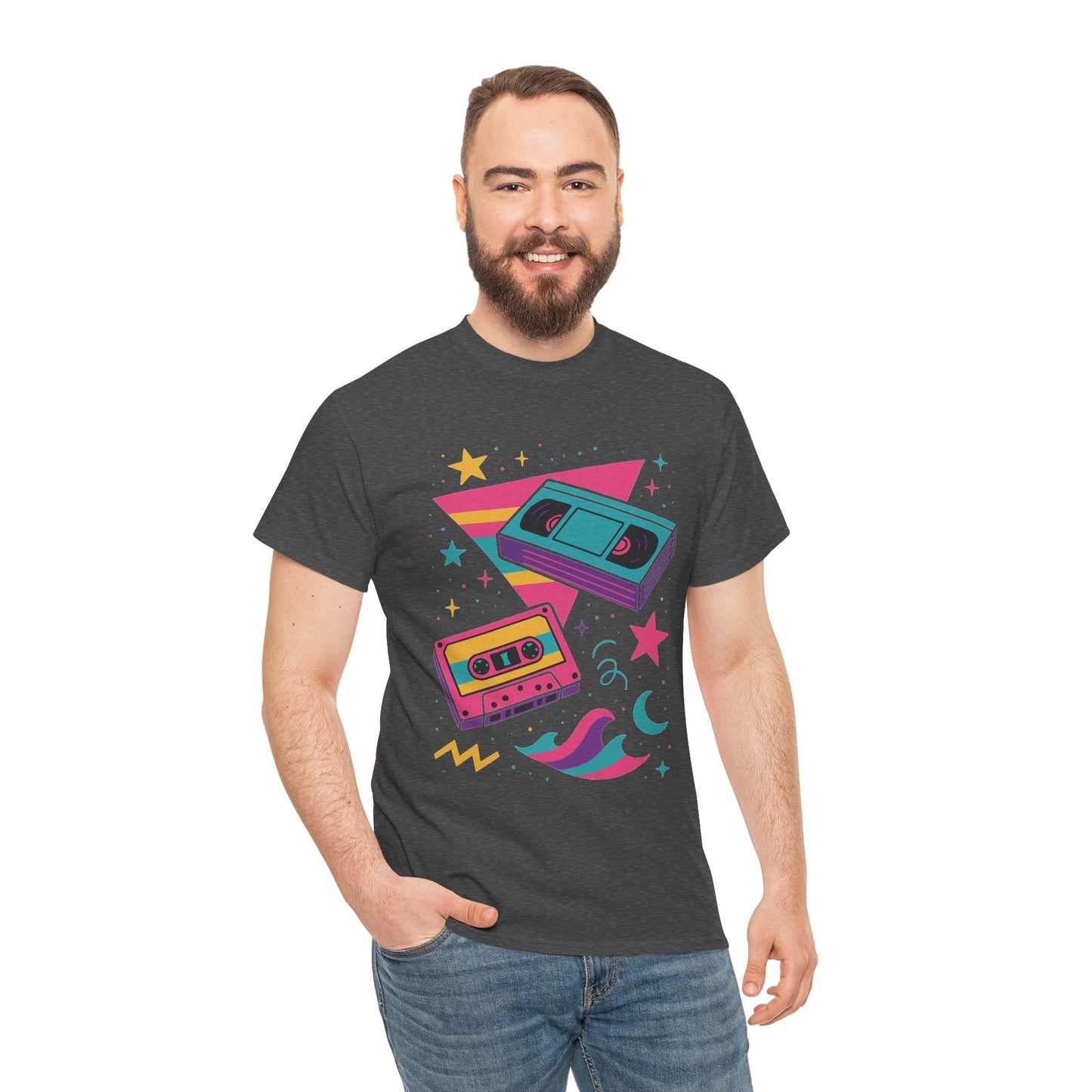 Retro Cassette Tape Tee — 80s Vaporwave Music Graphic T-Shirt