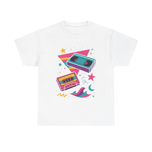 Retro Cassette Tape Tee — 80s Vaporwave Music Graphic T-Shirt